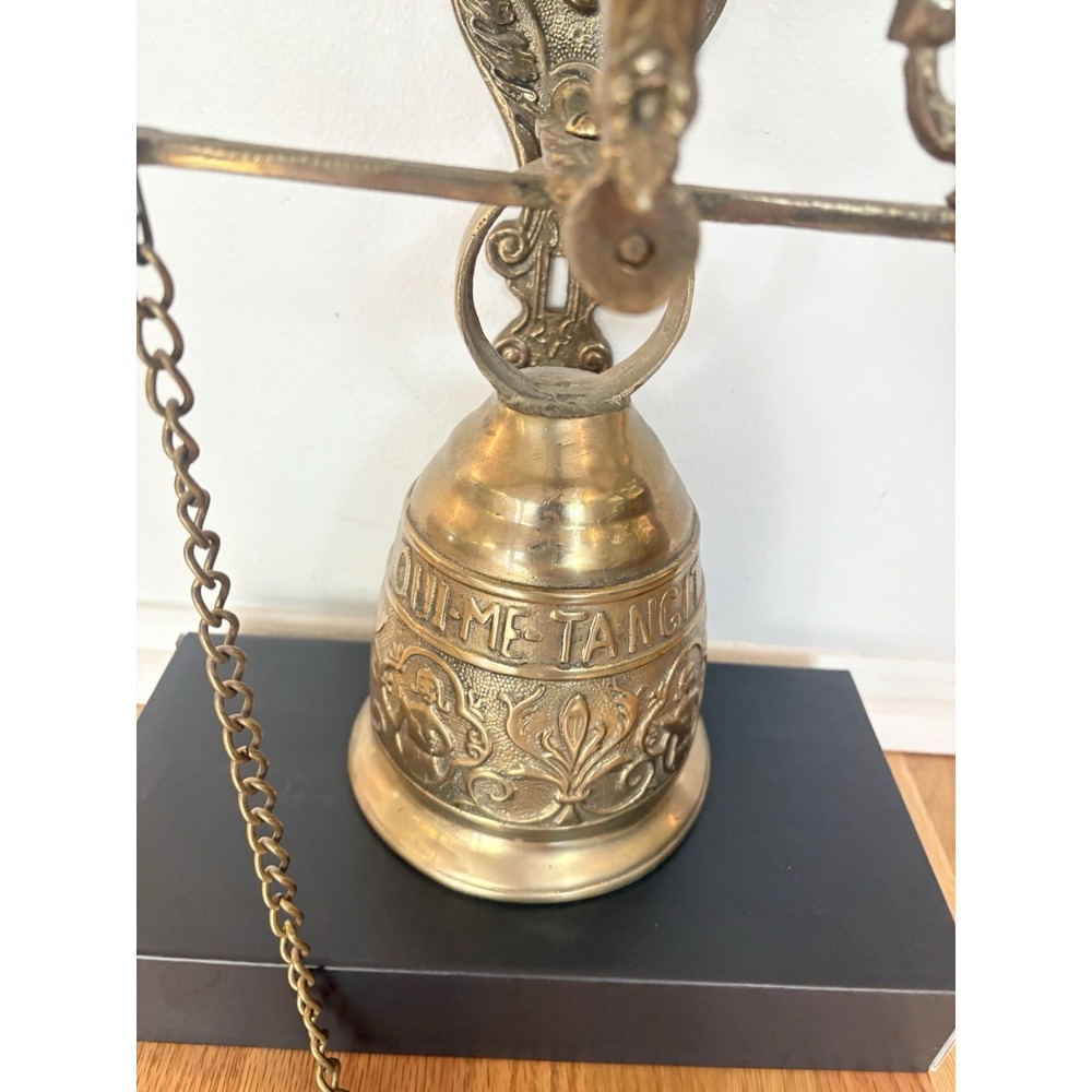 Early 20th Century Gothic Brass Monastery Bell Vocem Meam Audit‎ Qui Me Tangit - Picture 6 of 16